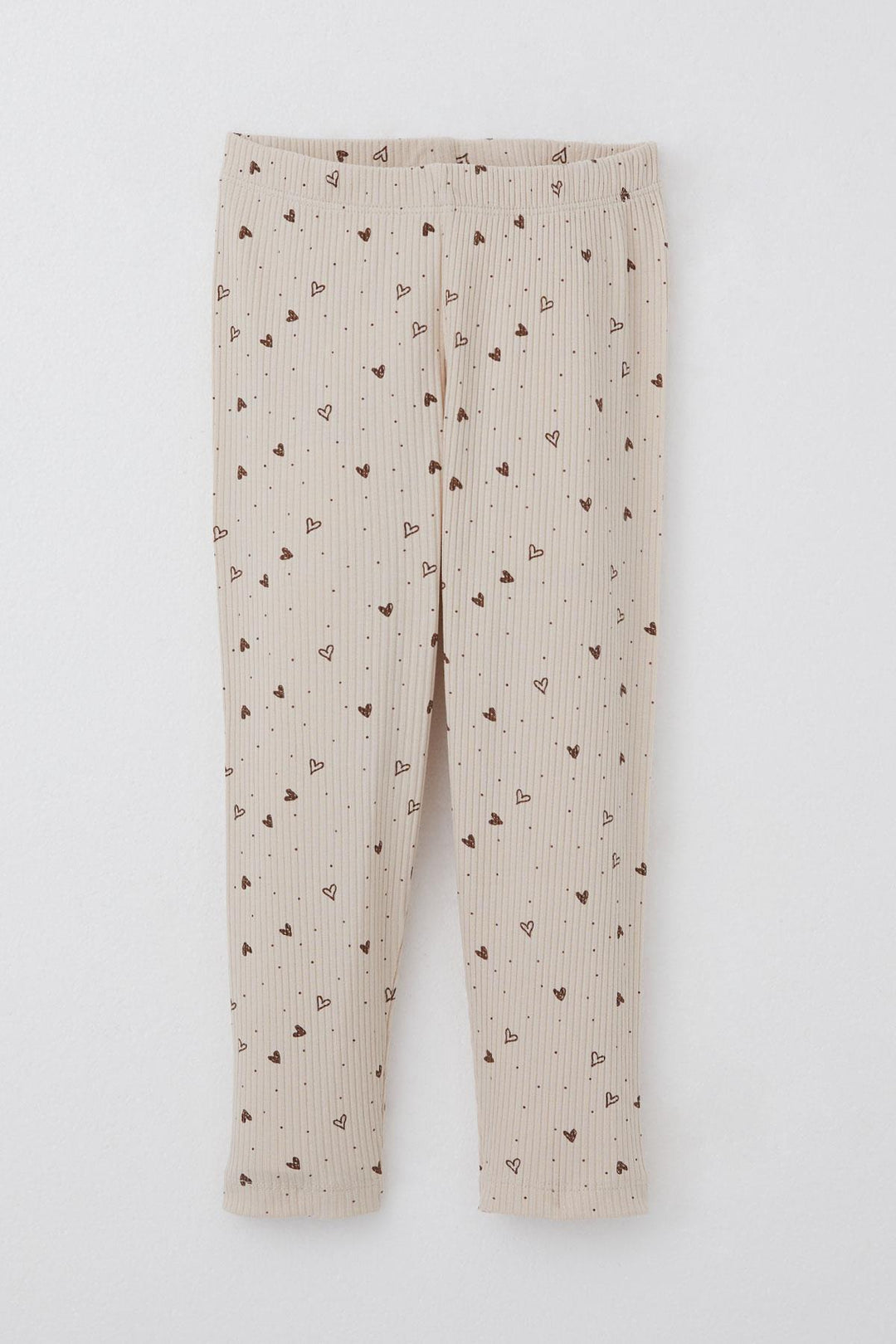 BRE Breeze Girl Child Leggings Set Heart Patterned Glittery Printed 2-6 Years, Beige - Oxnard