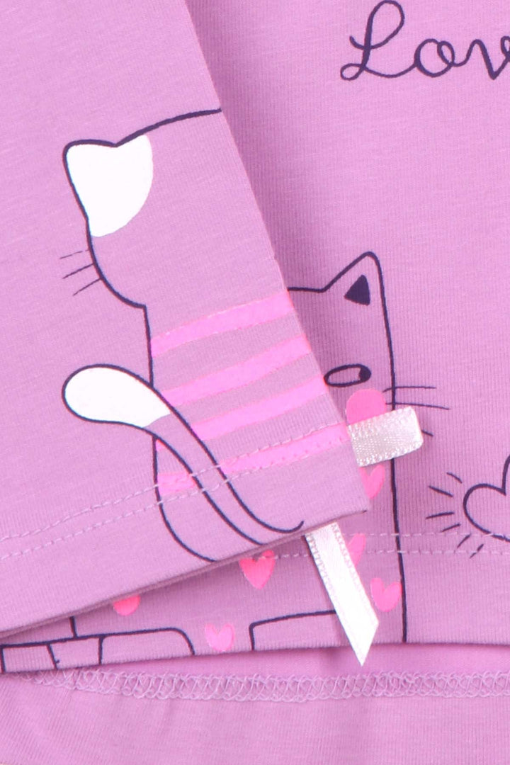 BRE Breeze Girl Child Legging Set with Cat Pattern 1.5-5 Years, Lilac - Rochester Hills