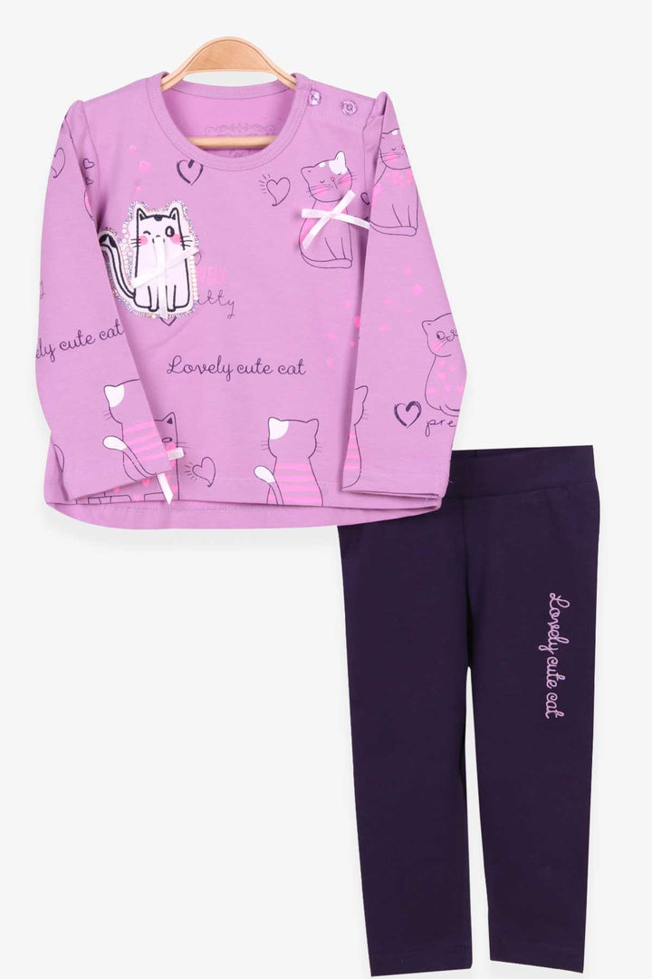 BRE Breeze Girl Child Legging Set with Cat Pattern 1.5-5 Years, Lilac - Rochester Hills