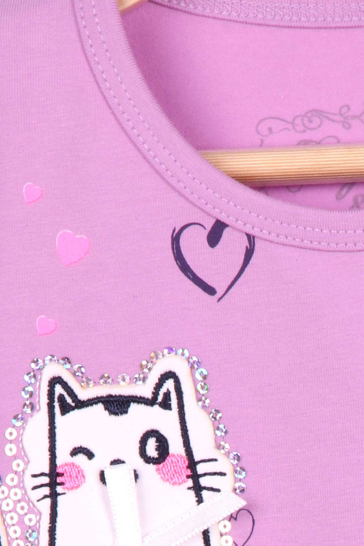 BRE Breeze Girl Child Legging Set with Cat Pattern 1.5-5 Years, Lilac - Rochester Hills
