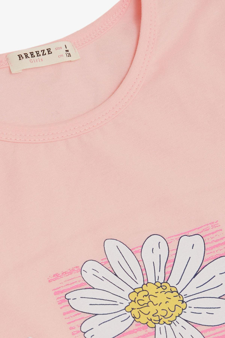 BRE Breeze Girl's Legging Set with Daisy Print, 4-9 Years, Pink - Golden Glades