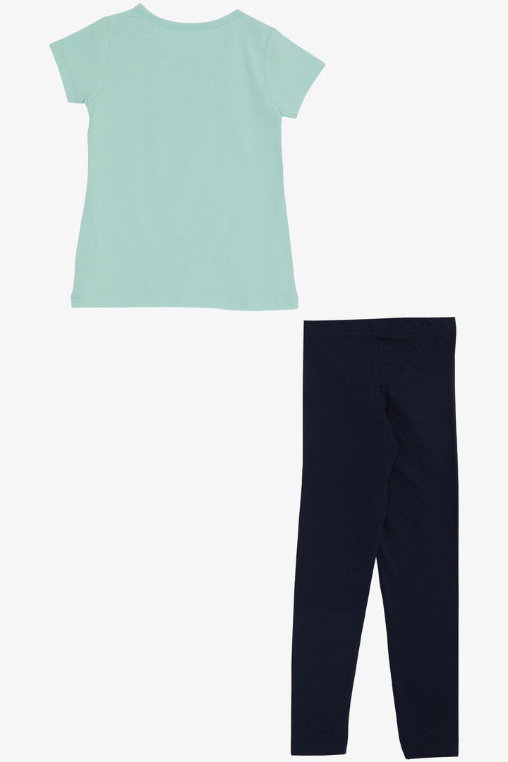 BRE Breeze Girl's Leggings Set with Daisy Print, 4-9 Years, Aqua Green - Ciudad Victoria