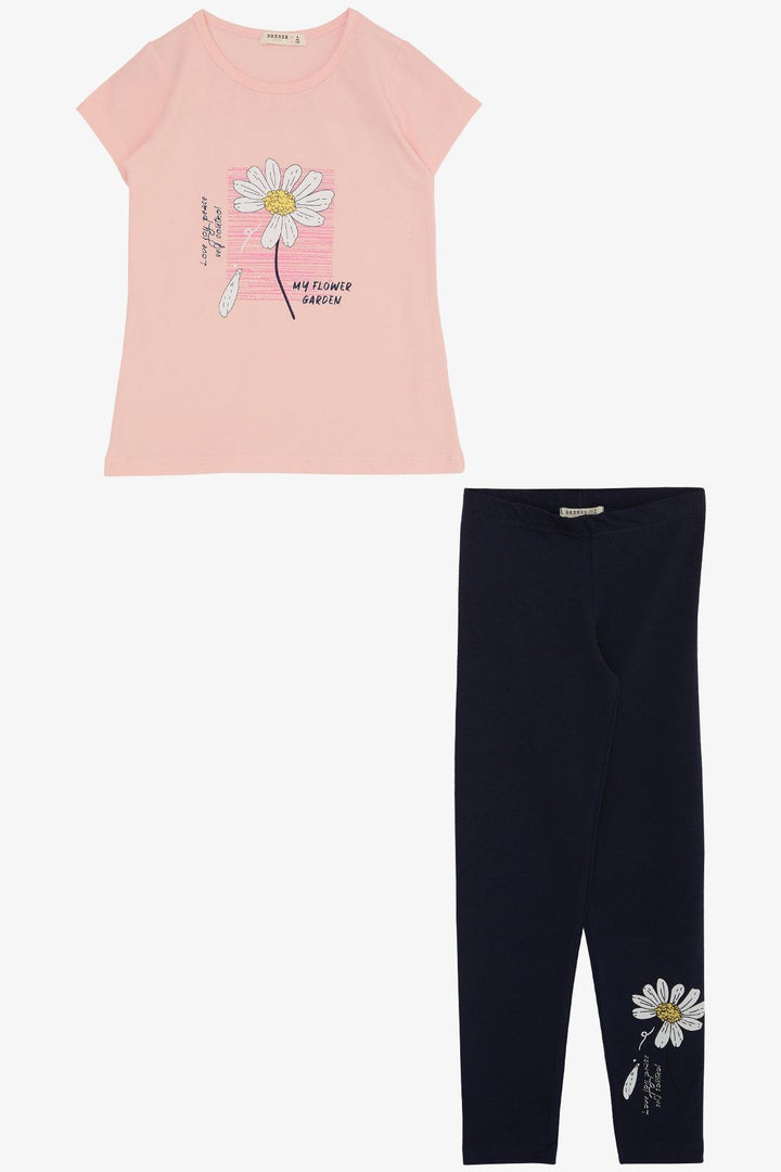 BRE Breeze Girl's Legging Set with Daisy Print, 4-9 Years, Pink - Golden Glades