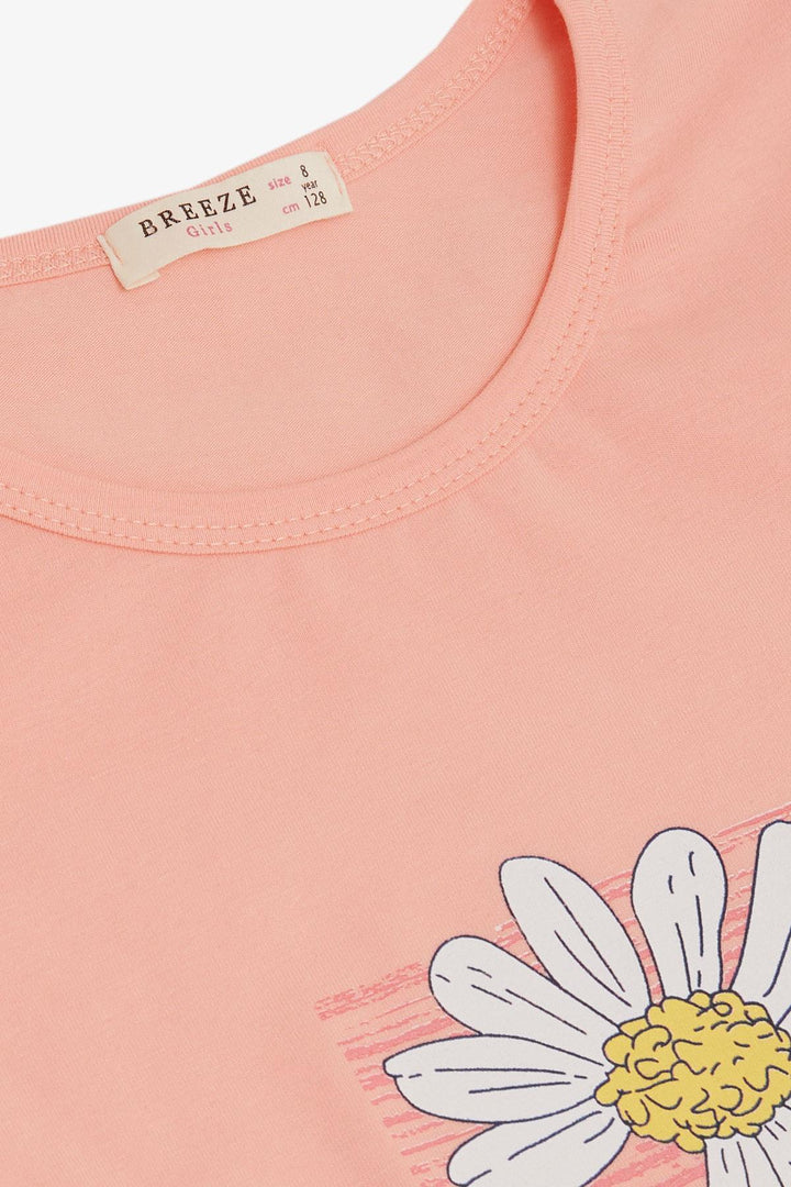 طقم ليقنز للفتيات من BRE Breeze بطبعة ديزي، سلمون، 4-9 سنوات - Mérignac