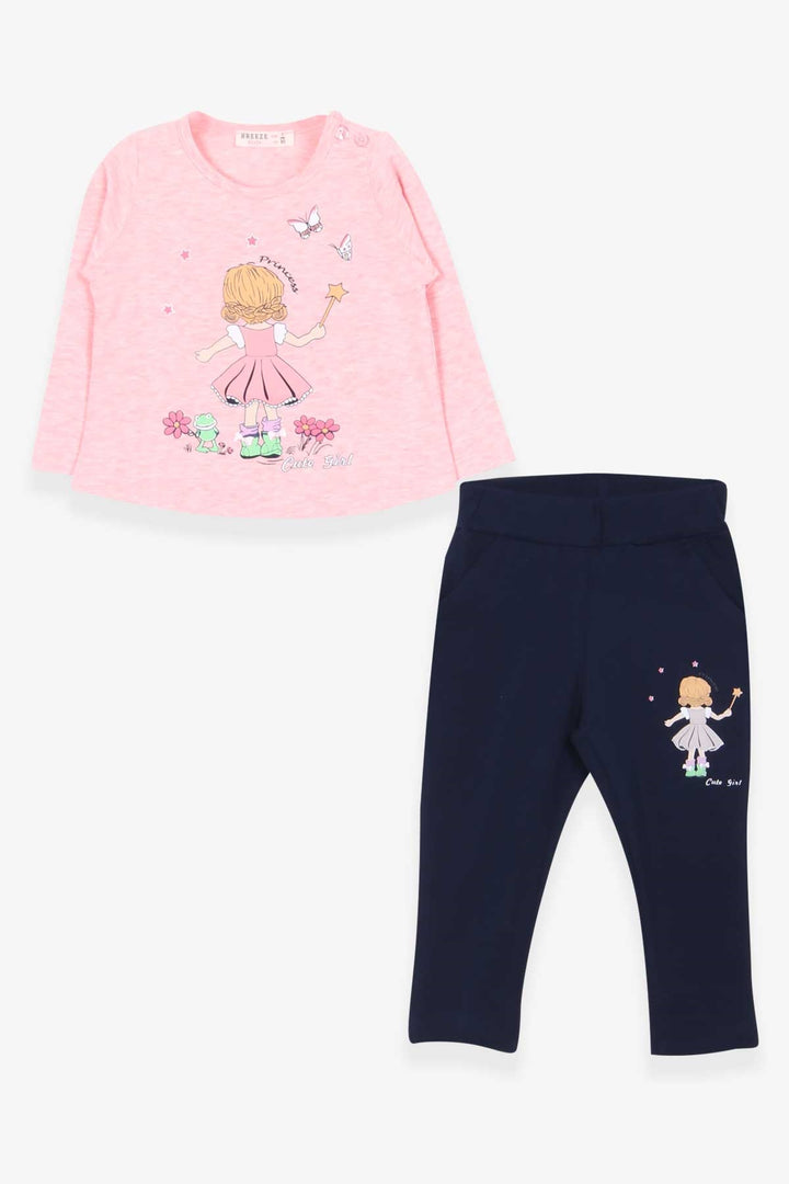 BRE Breeze Girl Child Leggings Set Princess Girl Printed 1-4 Years, Salmon Melange - Gavá