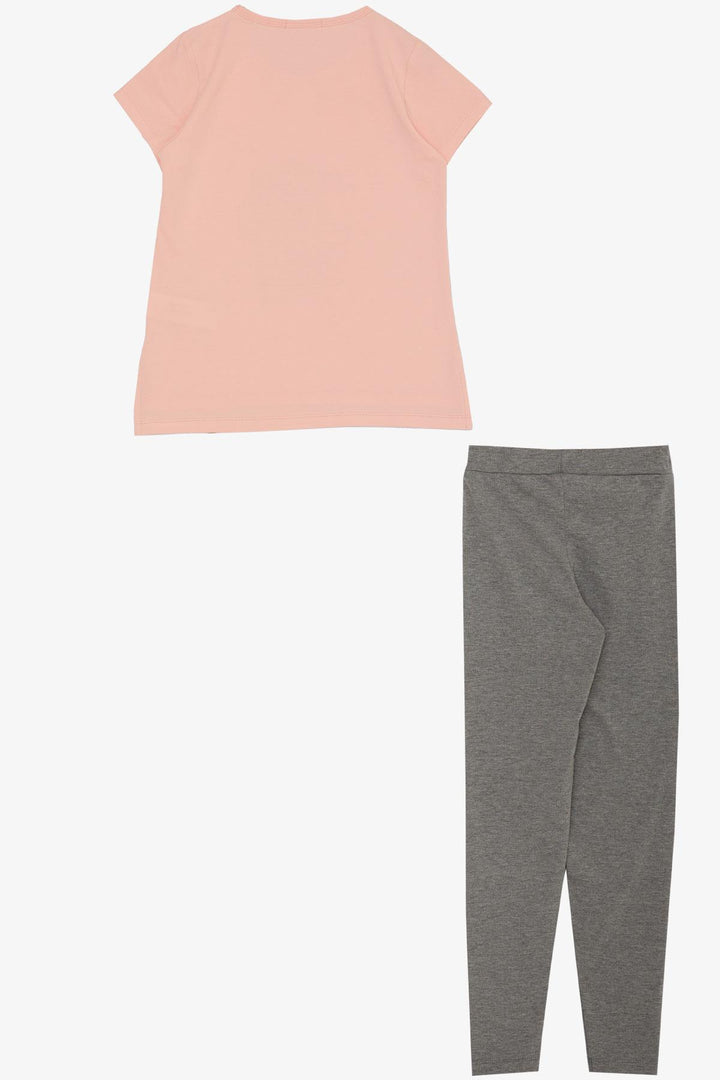 BRE Breeze Girl's Legging Set with Colorful Shoe Print, Salmon, 50 Years - Morristown