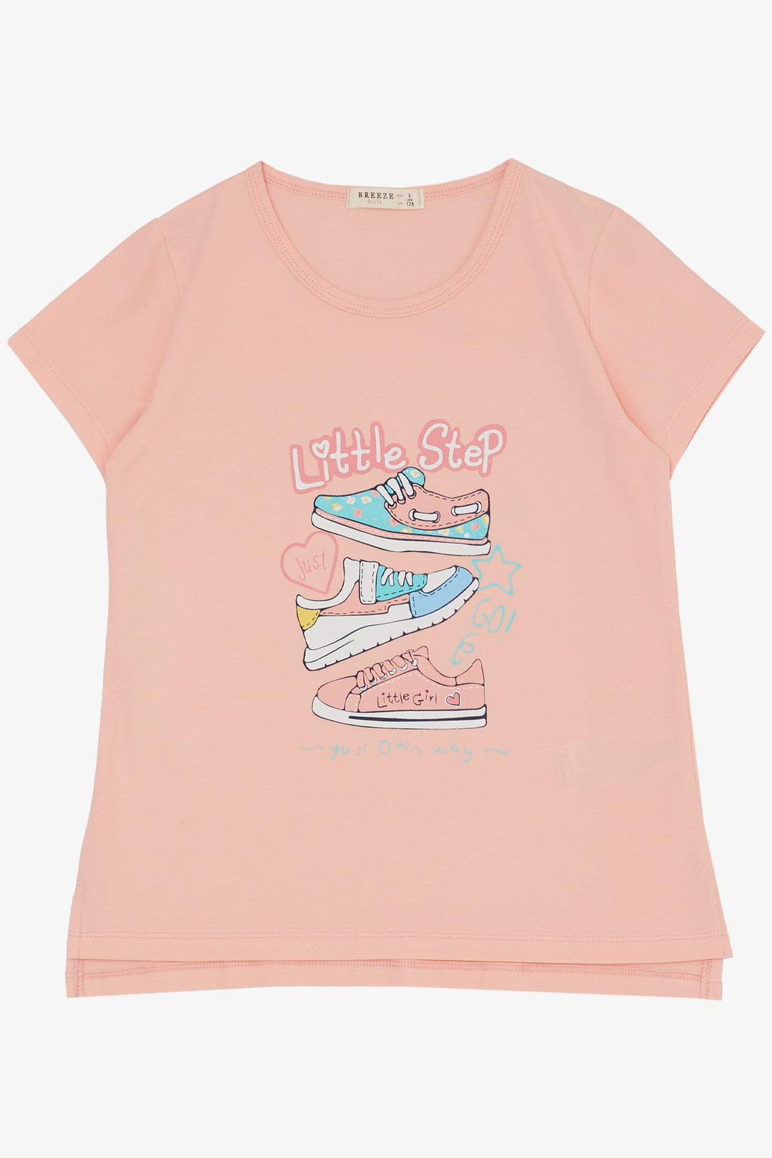 BRE Breeze Girl's Legging Set with Colorful Shoe Print, Salmon, 50 Years - Morristown