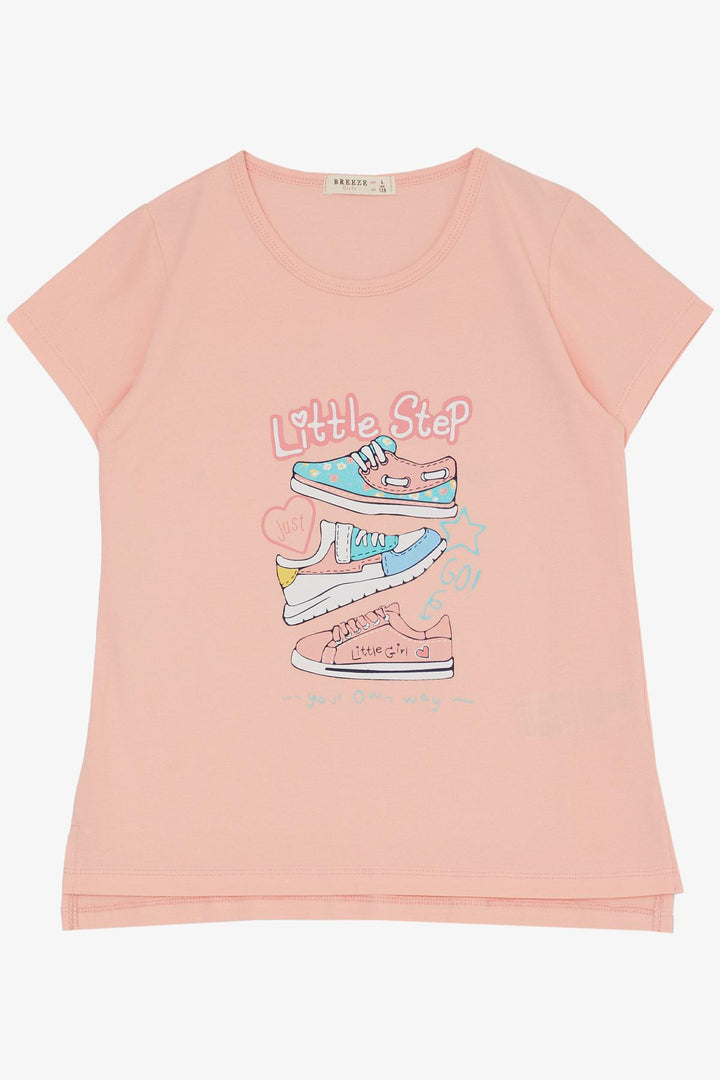 BRE Breeze Girl's Legging Set with Colorful Shoe Print, Salmon, 50 Years - Morristown