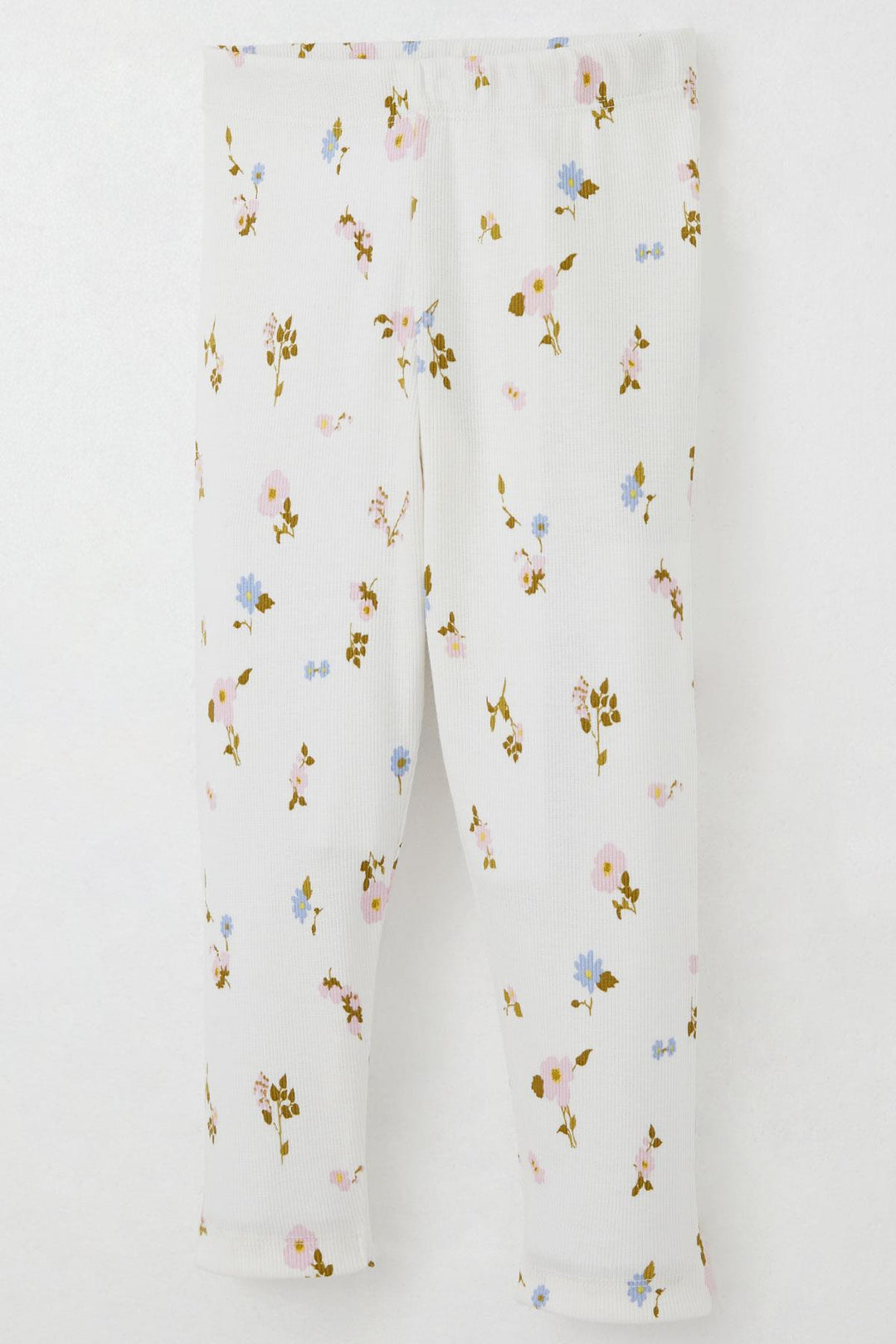 BRE Breeze Girl Child Leggings Set Colorful Flower Patterned Ruffled Shoulder 2-6 Years, Ecru - Ciudad Santa Catarina