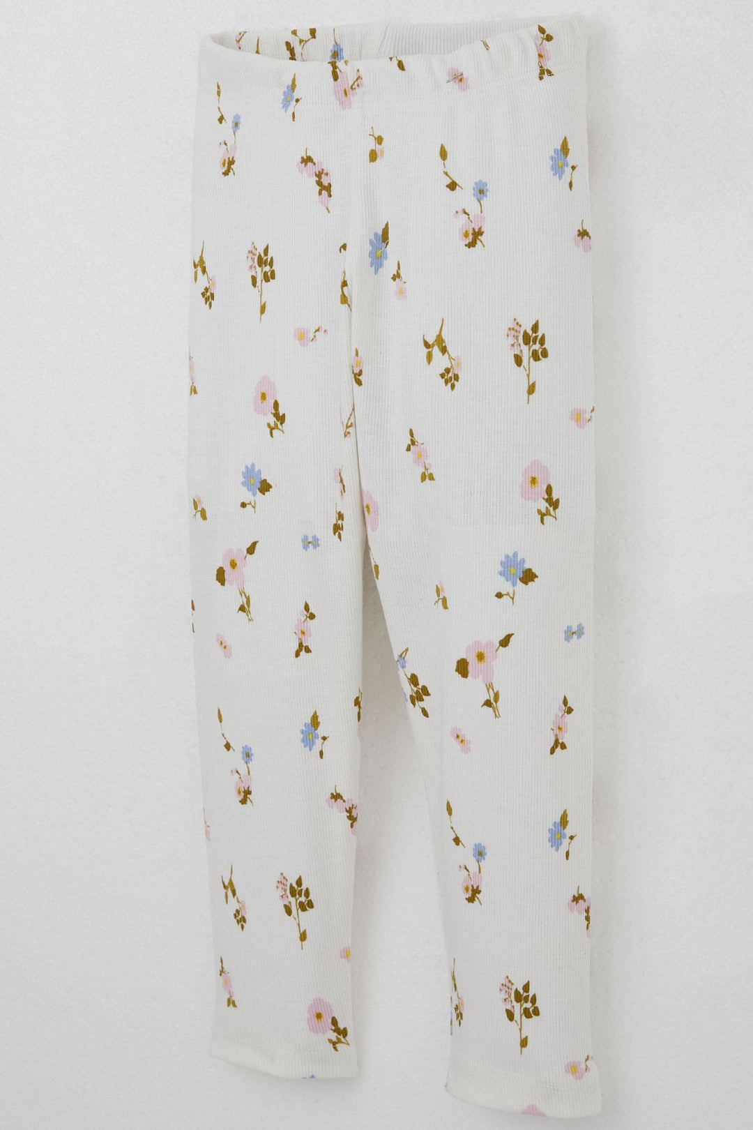 BRE Breeze Girl Child Leggings Set Colorful Flower Patterned Ruffled Shoulder 2-6 Years, White - Nettuno