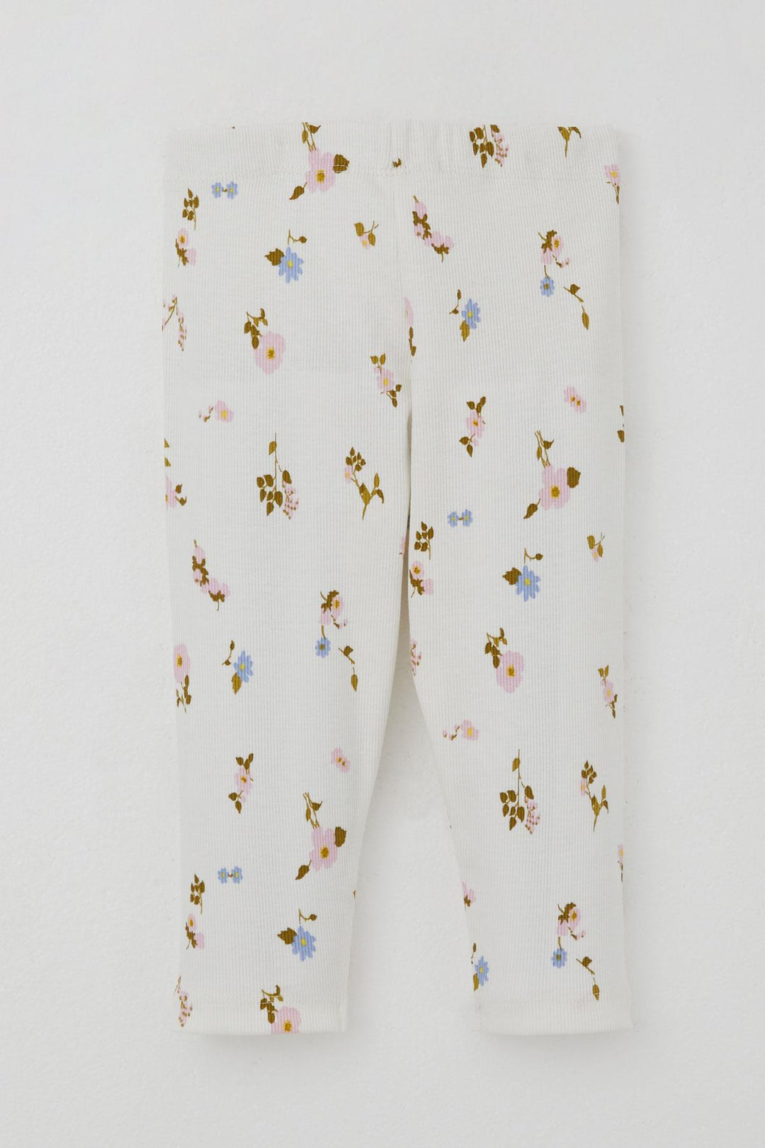 BRE Breeze Girl Child Leggings Set Colorful Flower Patterned Frilly 2-6 Years, Ecru - Brest
