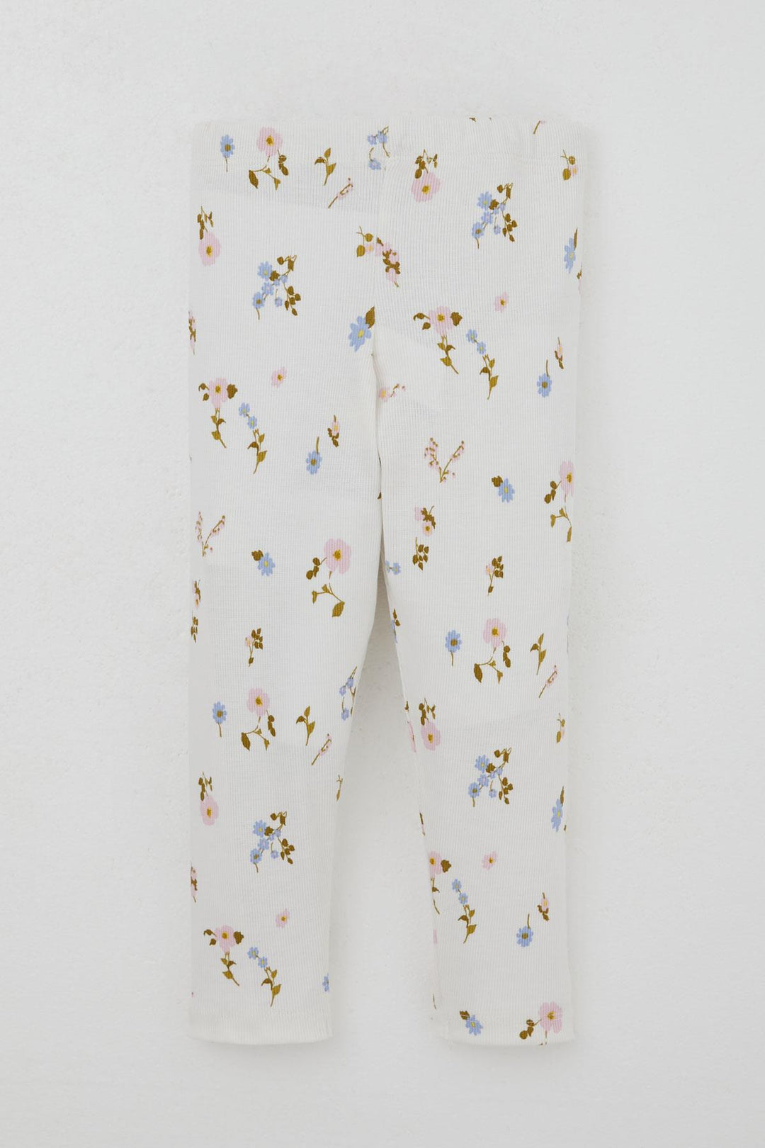 BRE Breeze Girl Child Leggings Set Colorful Flower Patterned Ruffled Shoulder 2-6 Years, White - Nettuno