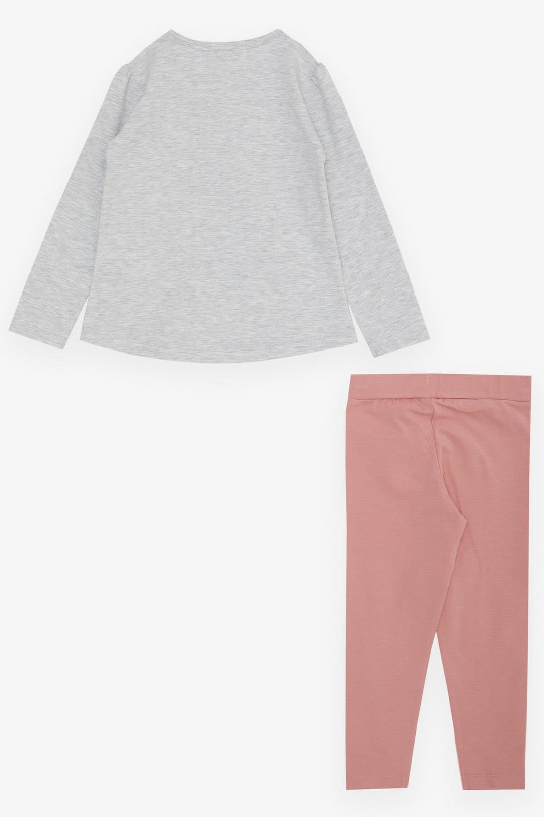 BRE Breeze Girl Child Leggings Set Love Themed Mother & Baby Deer Printed 2-6 Years, Light Grey Melange - Garges-lès-Gonesse