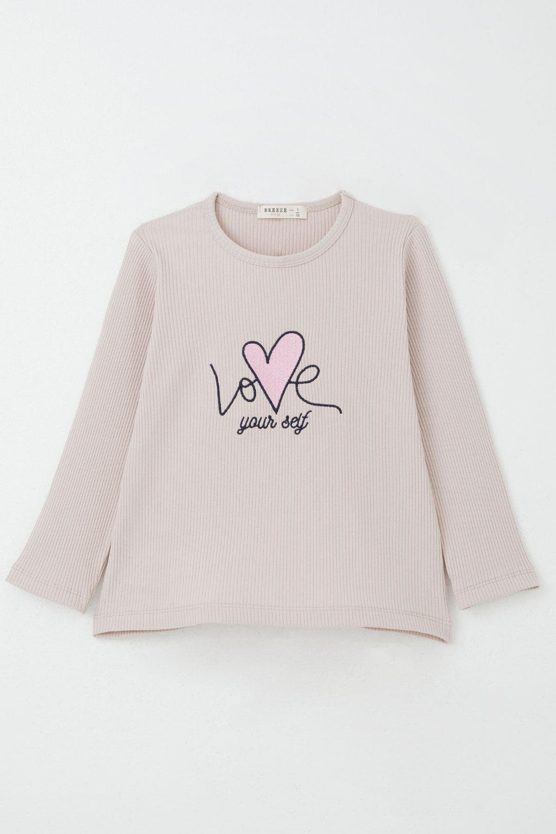 BRE Datagridviewtextboxcolumn { Name = Brand, Index = 5 } Girls' Legging Set Love Themed Writing Embroidered 2-6 Years, Powder - Princeton