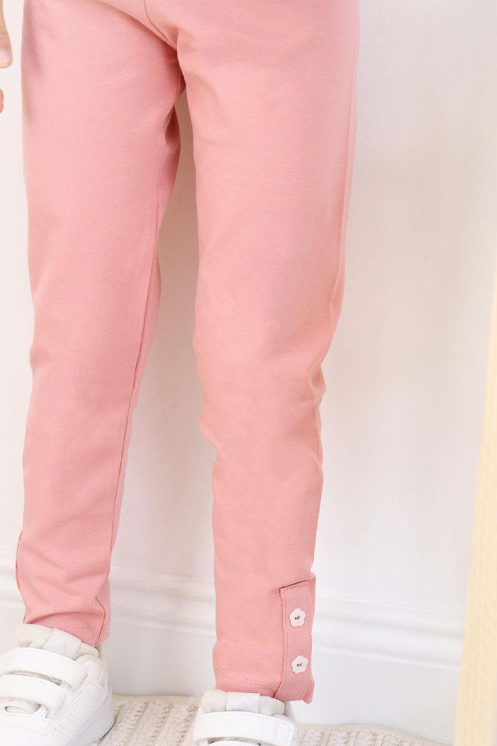 BRE Breeze Girl's Legging Set Love Themed Bunny Printed 4-8 Years, Light Grey Melange - Andújar