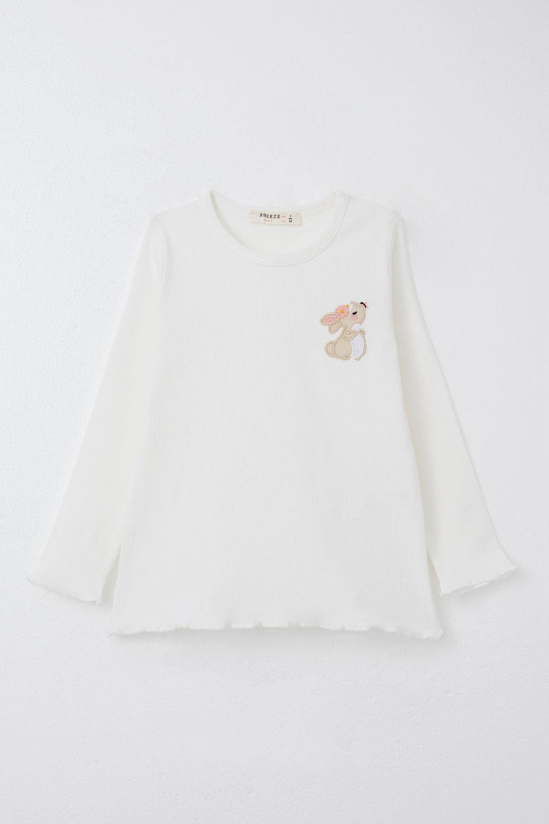 BRE Breeze Girl's Leggings Set with Cute Bunny Embroidery, 2-6 Years, Beige - Călăraşi