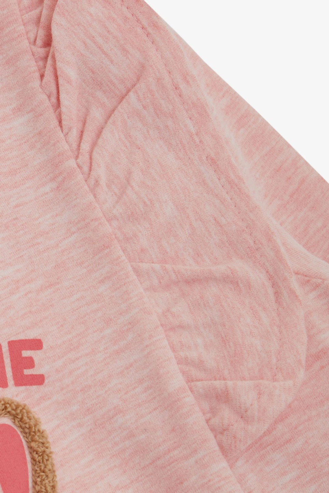 BRE Breeze Girl Child Legging Set Cute Bunny Embroidered Frilly Shoulder 2-6 Years, Salmon Melange - Hemet