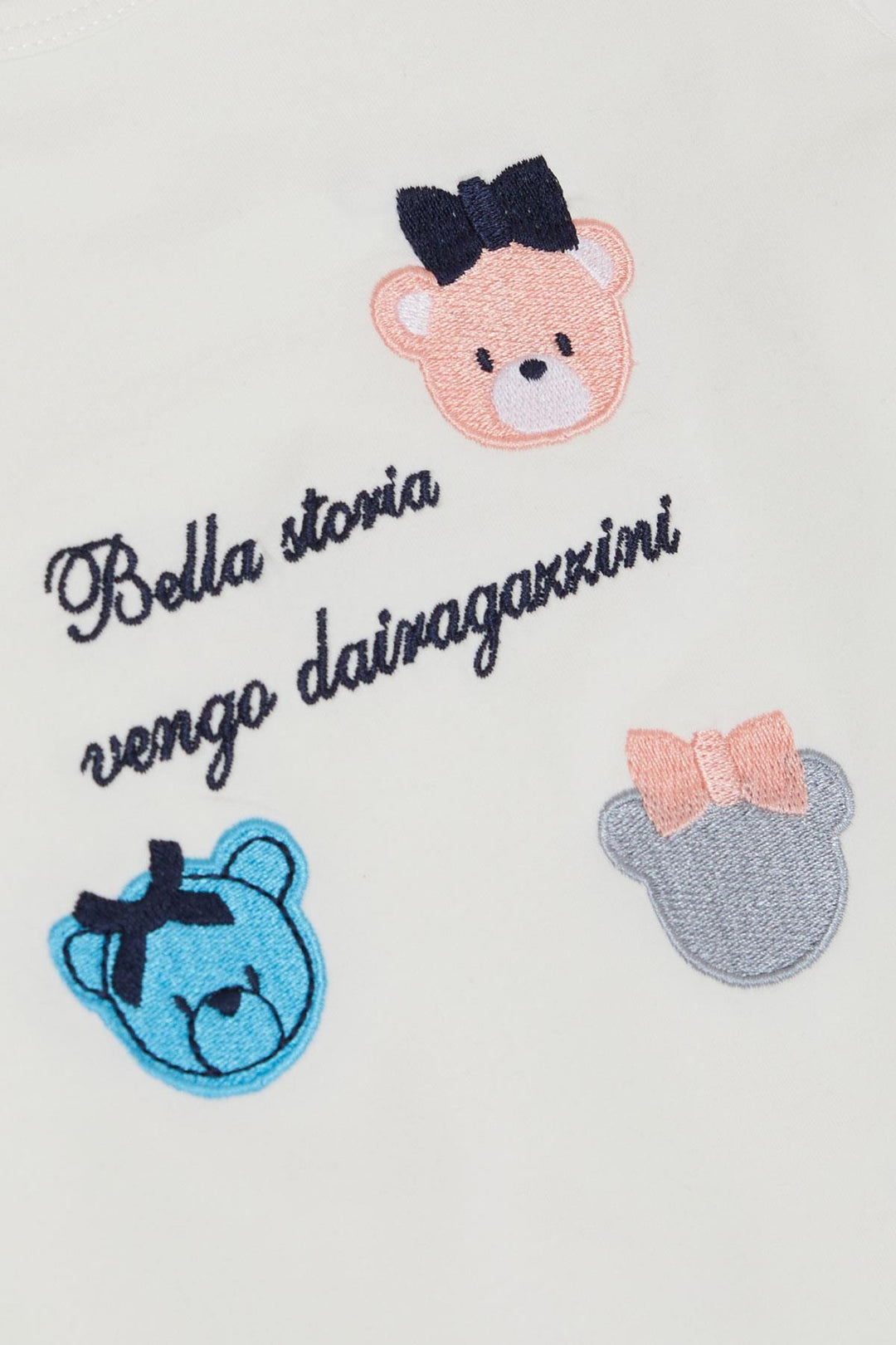 BRE Breeze Girl Child Leggings Set Cute Bear Embroidered Summer Printed 1-4 Years, Ecru - Gilbert
