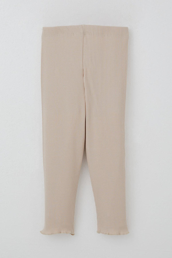 BRE Breeze Girl Child Leggings Set with Shiny Text Print, 1.5-5 Years, Beige - Horad Zhodzina