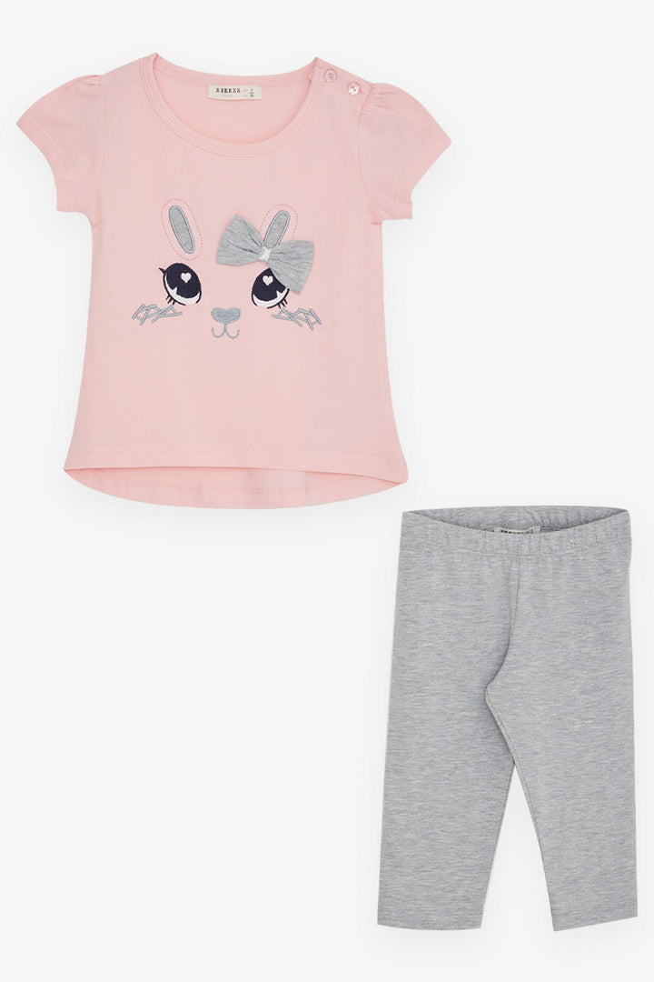 BRE Breeze Girl's Leggings Set with Bunny Embroidery, 1-4 Years, Pink - Valle de Bravo