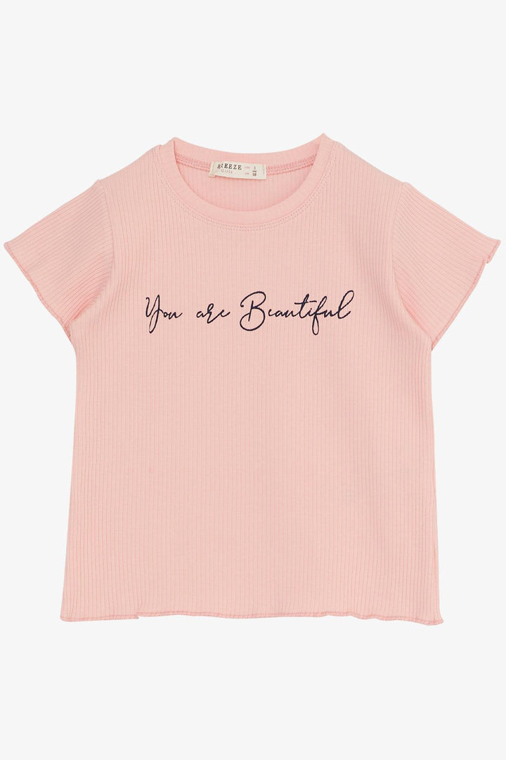 BRE Breeze Girl Child Leggings Set Printed with Summer Writing 1.5-5 Years, Salmon - Little Rock