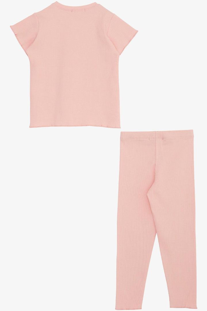 BRE Breeze Girl Child Leggings Set Printed with Summer Writing 1.5-5 Years, Salmon - Little Rock