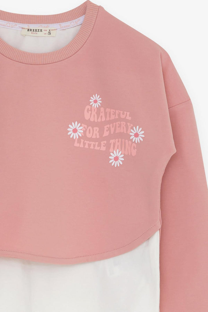 BRE Breeze Girl's Legging Set with Flower Print for Ages 82, Rose Pink - Barreiro