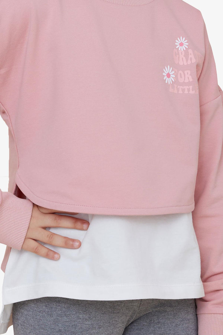 BRE Breeze Girl's Legging Set with Flower Print for Ages 82, Rose Pink - Barreiro