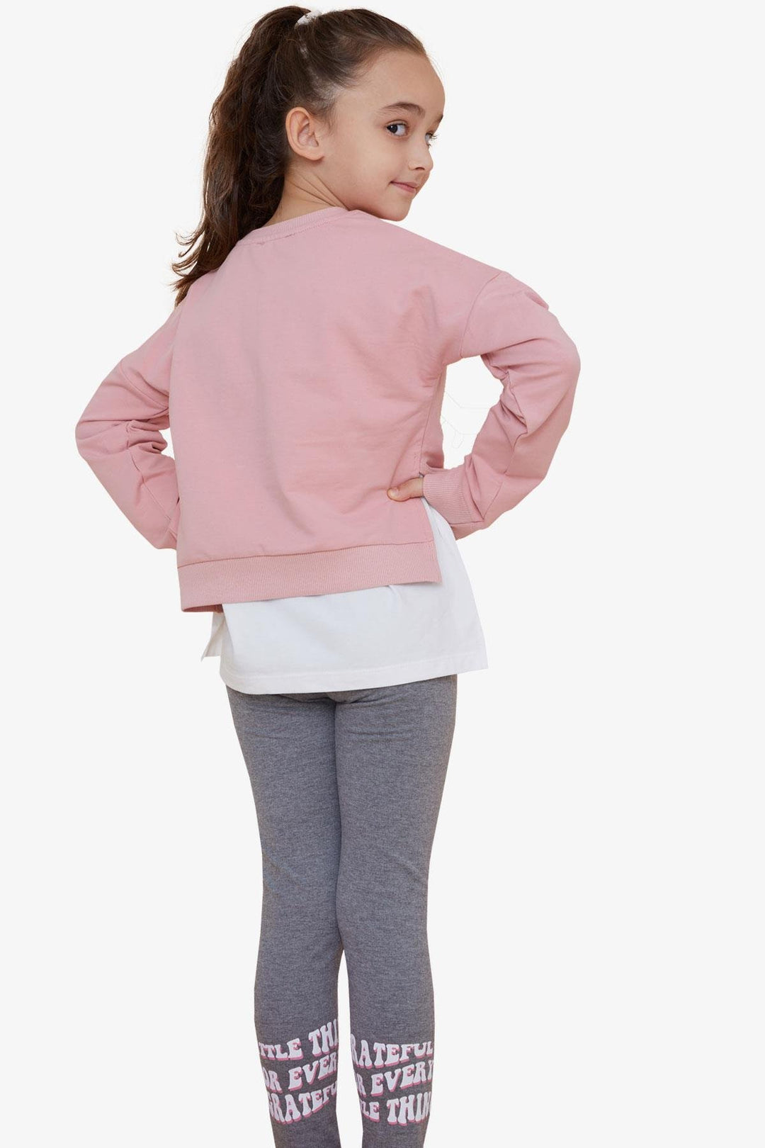 BRE Breeze Girl's Legging Set with Flower Print for Ages 82, Rose Pink - Barreiro