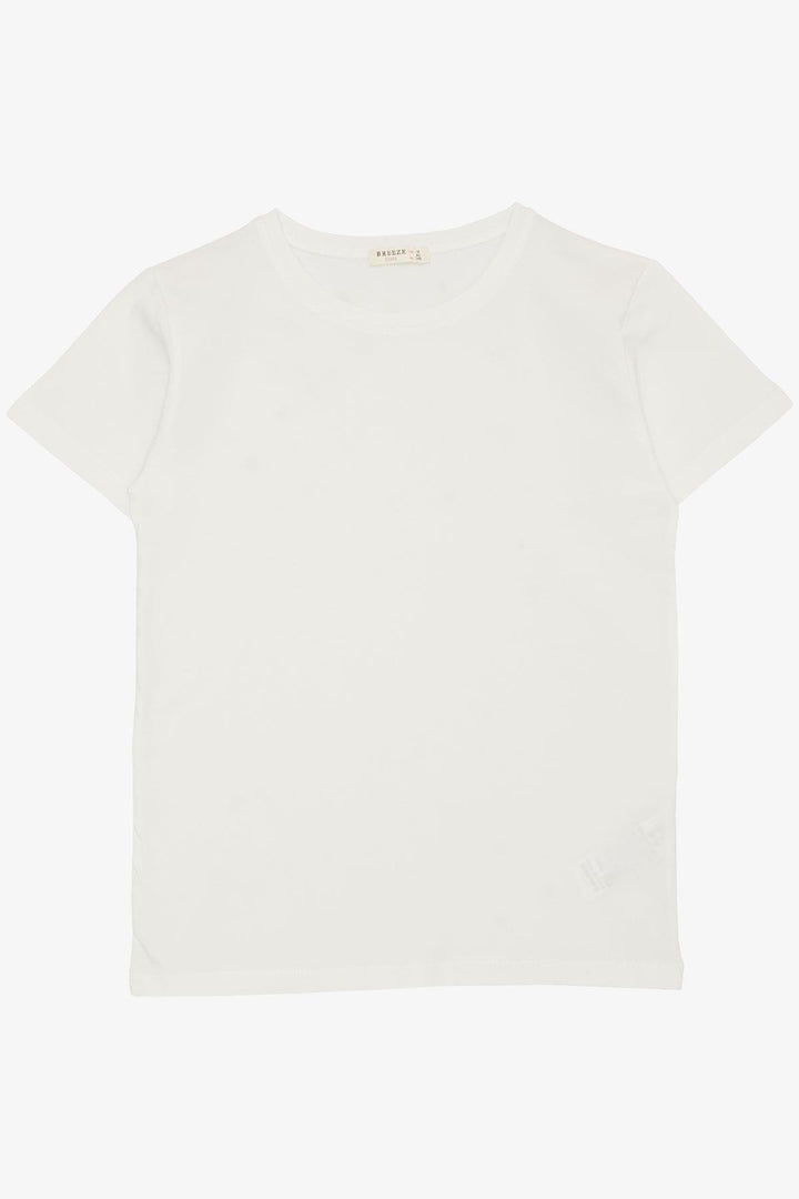 BRE Breeze Girl's Basic T-Shirt 4-8 Years, Ecru - Moita