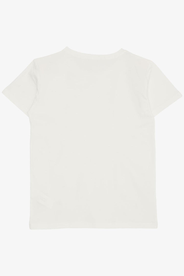 BRE Breeze Girl's Basic T-Shirt 4-8 Years, Ecru - Moita