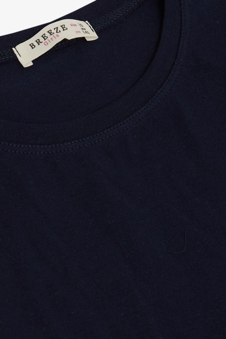 BRE Breeze Girl's Basic T-Shirt 44 Years, Navy Blue - Ragusa