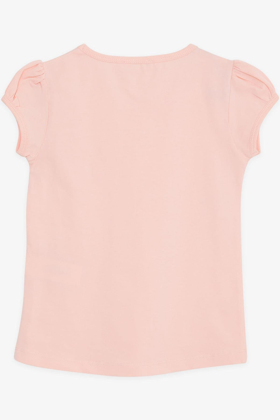 BRE Breeze Girl's T-Shirt Pocket Tulle Flower Embroidered 4-9 Years, Salmon - Granollers