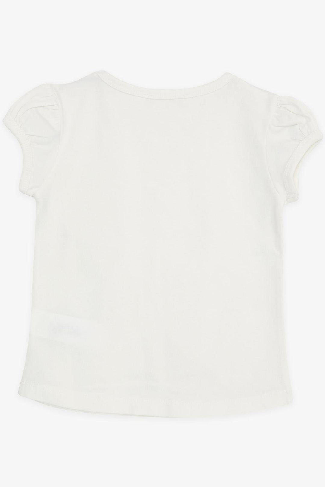 BRE Breeze Girl's T-Shirt with Pocket and Lace Detail, 3-7 Years, Beige - Kanata