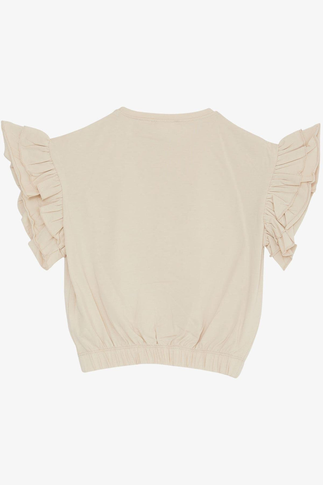 BRE Breeze Girl's T-shirt with Flower Print Ruffled Sleeves, 94 Years, Beige - Sarasota