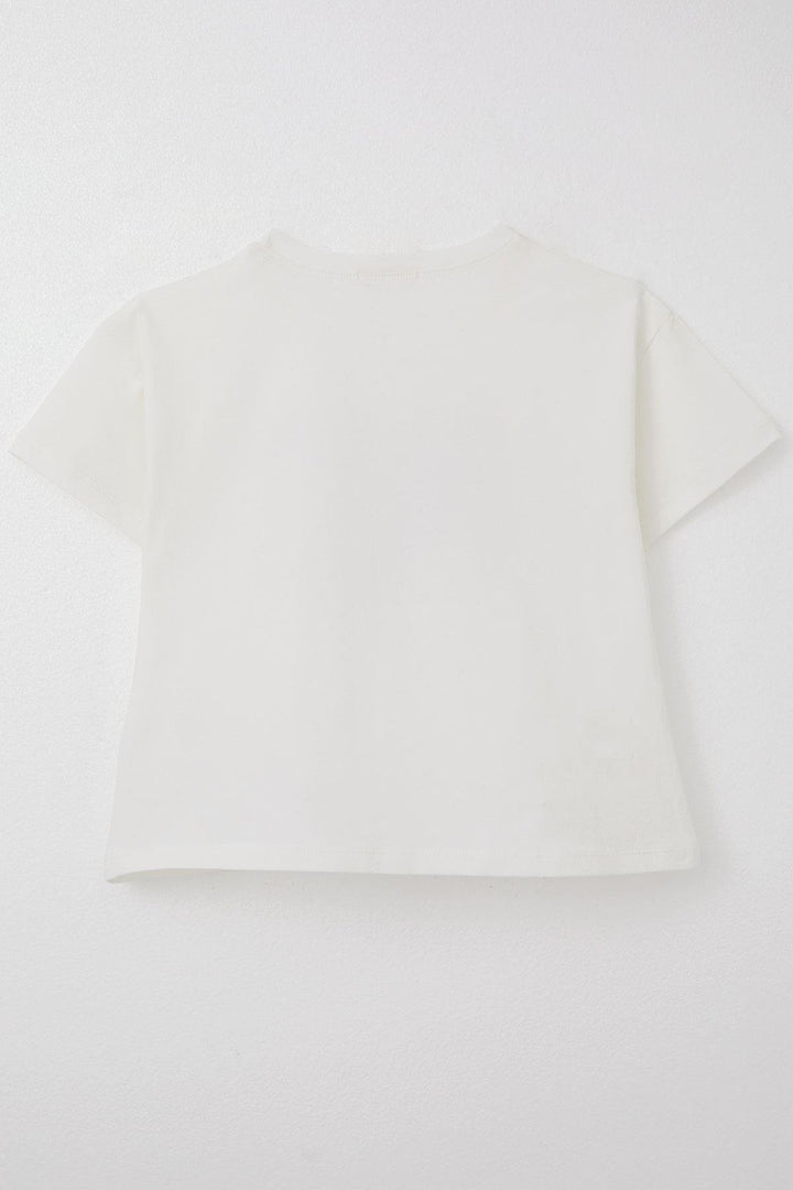 BRE Breeze Girl's T-shirt Flower Printed 84 Years, Ecru - Saanich