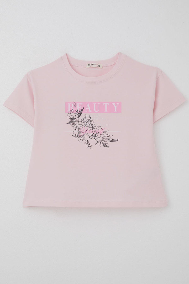 BRE Breeze Girl's T-shirt Flower Printed 84 Years, Pink - Cedar Park