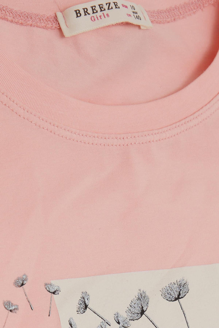 BRE Breeze Girl's T-shirt Flower Printed 94 Years, Salmon - Covilhã