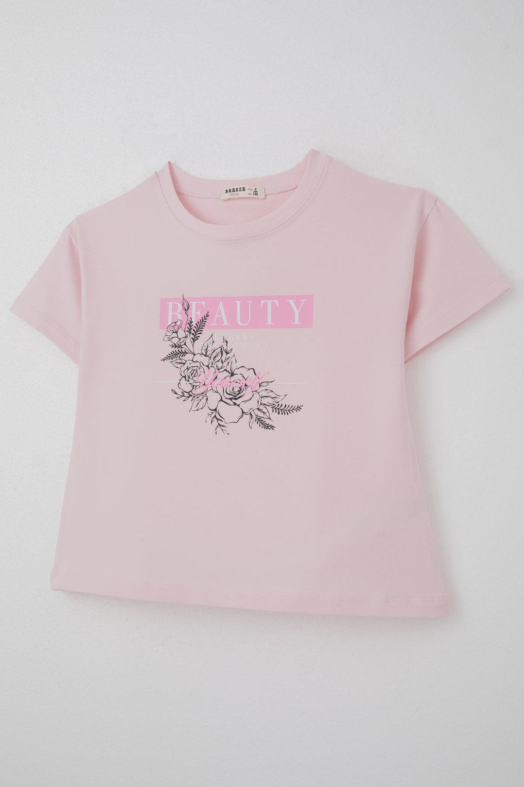 BRE Breeze Girl's T-shirt Flower Printed 84 Years, Pink - Cedar Park