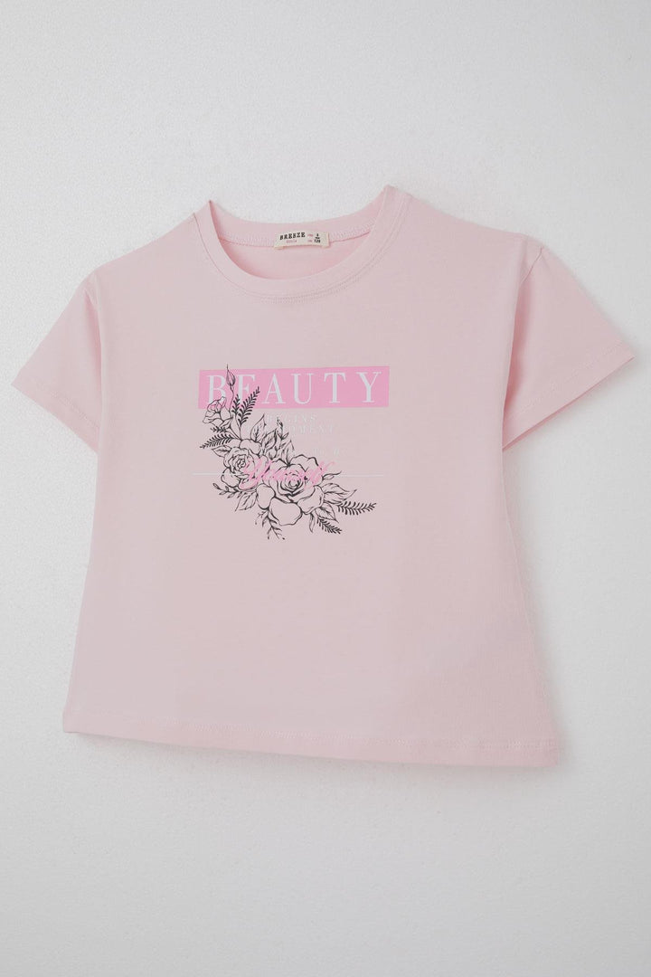BRE Breeze Girl's T-shirt Flower Printed 84 Years, Pink - Cedar Park