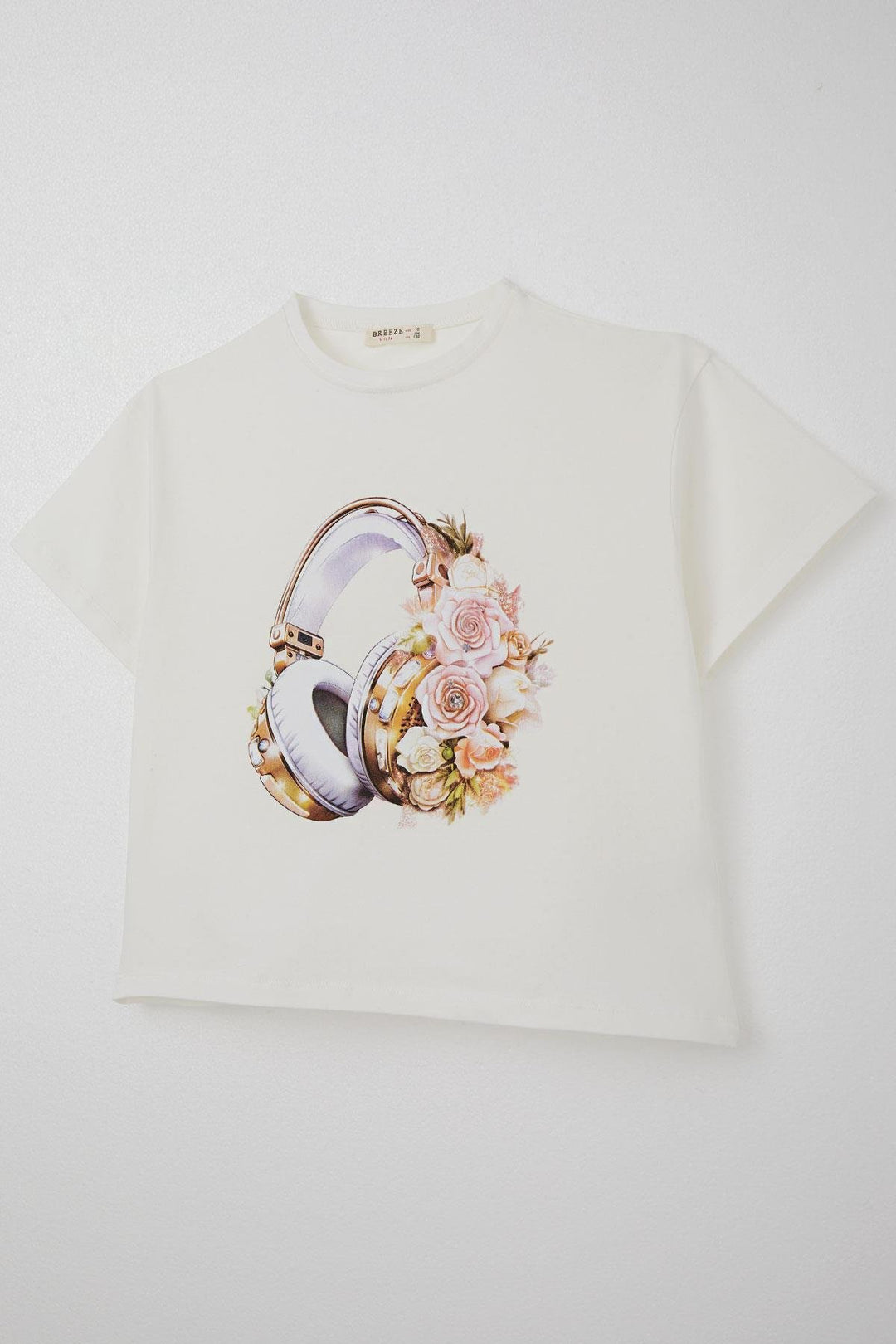 BRE Breeze Girl's T-shirt Floral Music Dream 106 Years, Ecru - Lille