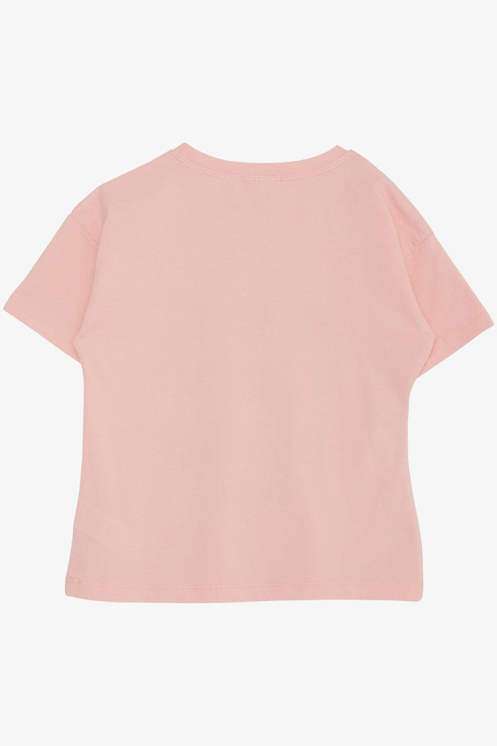 BRE Breeze Girl's T-shirt Crop Slogan Themed Flower Printed 94 Years, Salmon - Corsico