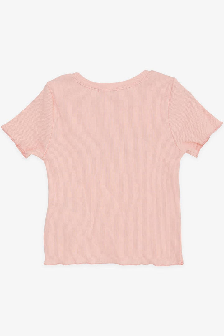 BRE Breeze Girl's T-Shirt Crop Printed with Text 84 Years, Salmon - Santa Lucía del Camino