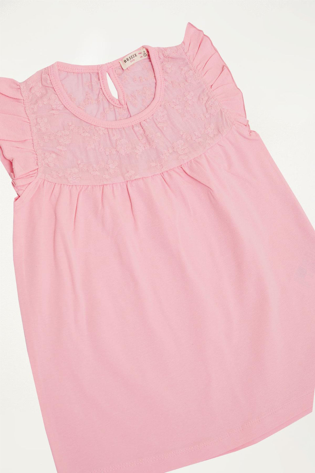BRE Breeze Girl's T-shirt with Lace 4-8 Years, Powder - Hayward