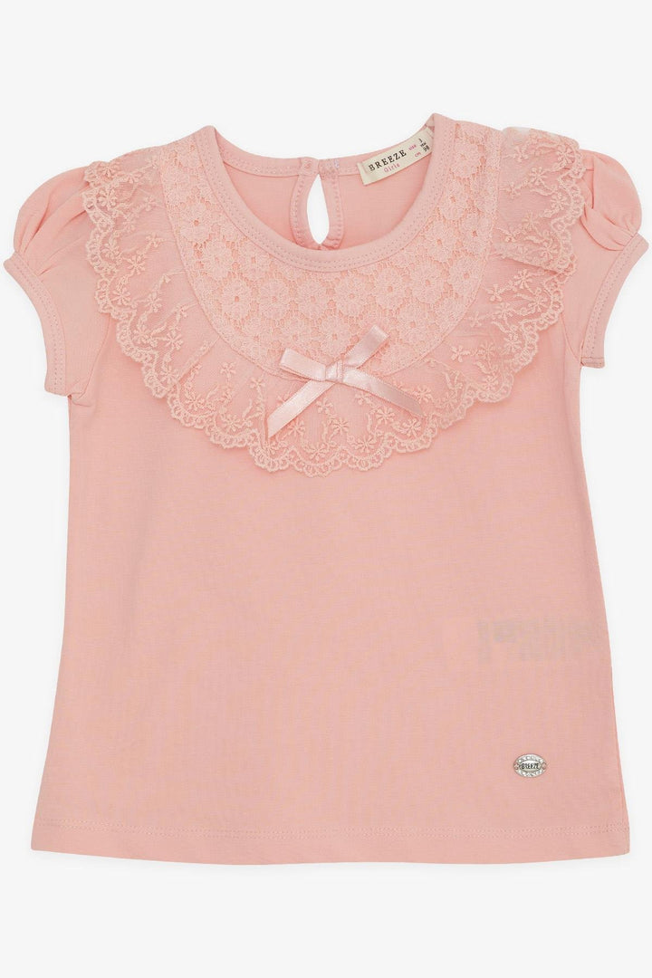 BRE Breeze Girl's T-shirt with Lace 1.5-5 Years, Salmon - Acámbaro