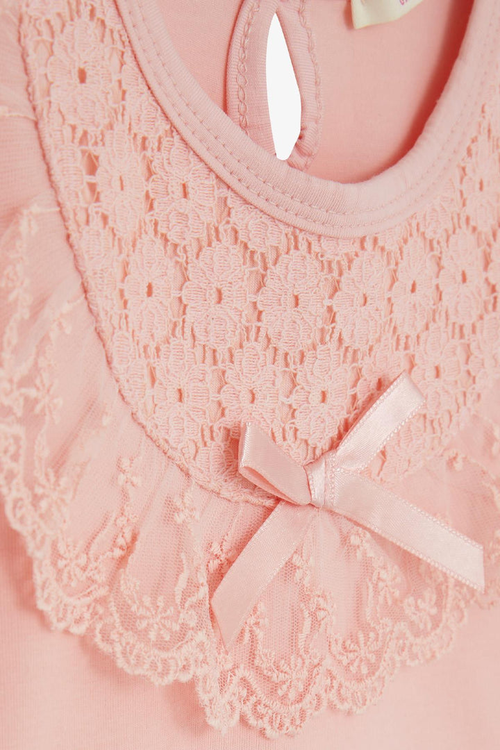 BRE Breeze Girl's T-shirt with Lace 1.5-5 Years, Salmon - Acámbaro