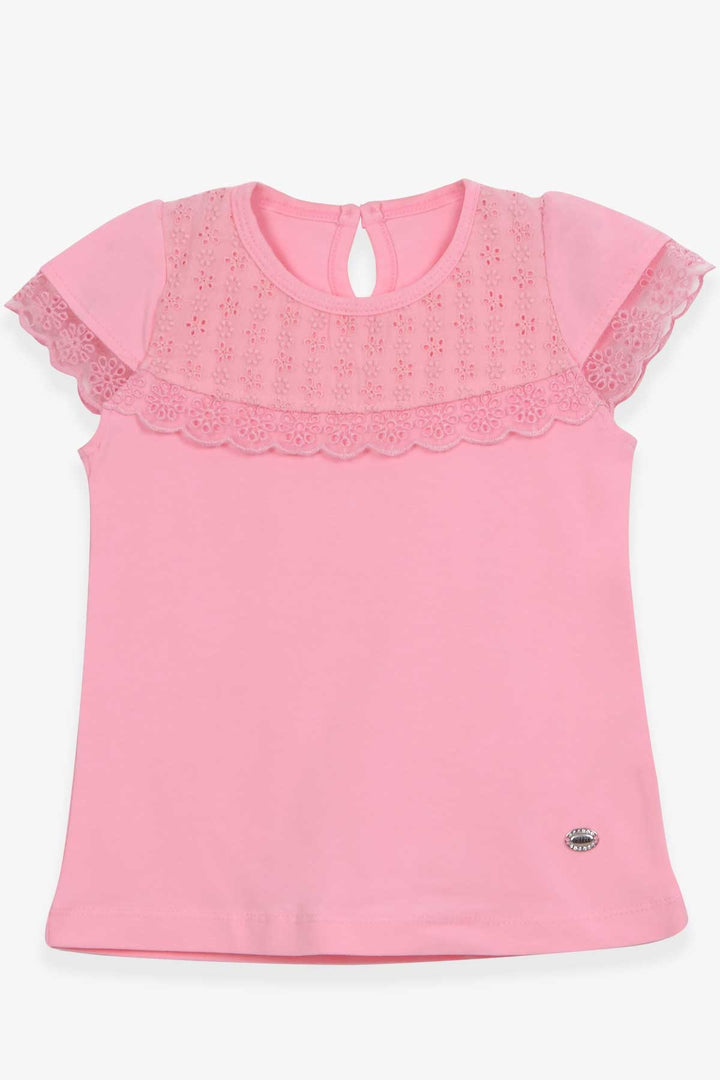 BRE Breeze Girl's T-Shirt with Fist Detail, 3-8 Years, Powder - Nova Kakhovka