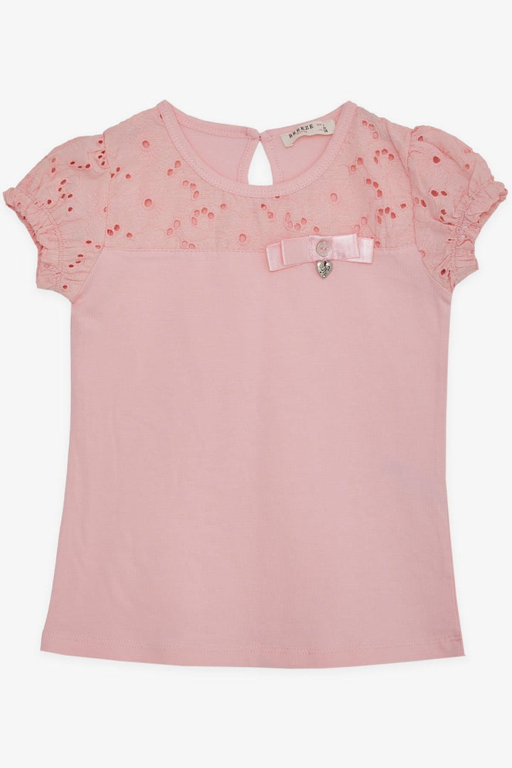 BRE Breeze Girl's T-Shirt with Lace Accessories, 50 Years, Pink - West Sacramento
