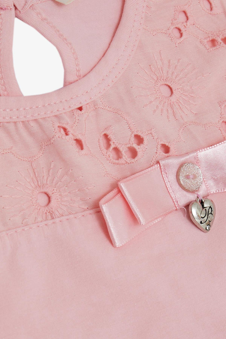 BRE Breeze Girl's T-Shirt with Lace Accessories, 50 Years, Pink - West Sacramento