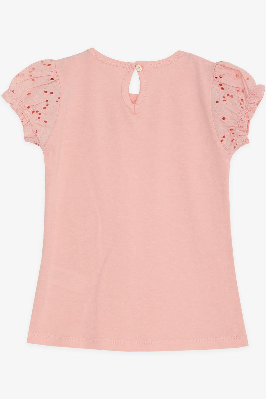 BRE Breeze Girl's T-Shirt with Lace Accessories, 50 Years, Salmon - Martinez